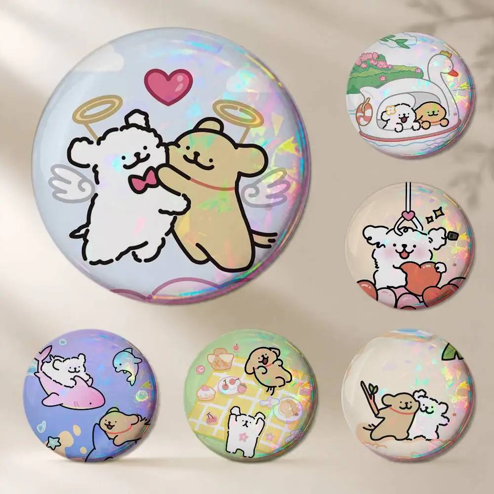 Cartoon Line M-Maltese Dogs Brooches Cartoon Badge Pins Backpack Hat Accessories Friend Gift