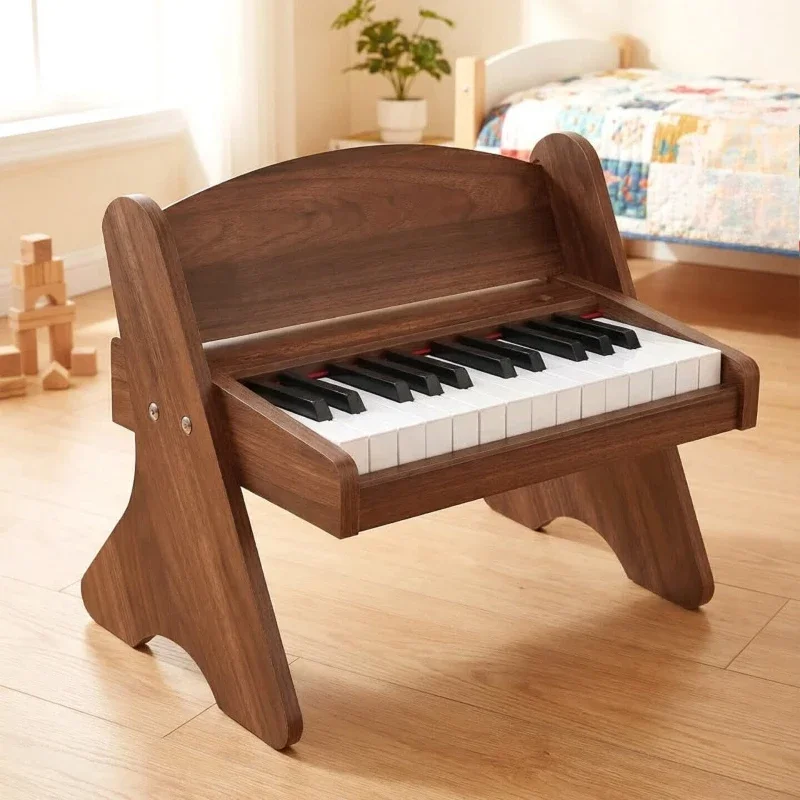 Wooden Mini Electronic Piano, Stable Body with Clear Sound for Kids Beginner Keyboard Practice and Family Music Activities