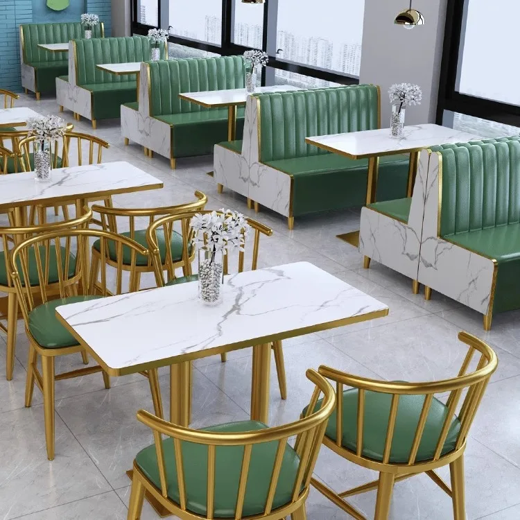 Cafe Table Chairs Fast Food Dining Table Restaurant Set Furniture Bar Pub Table Chairs with Metal Wood Leg