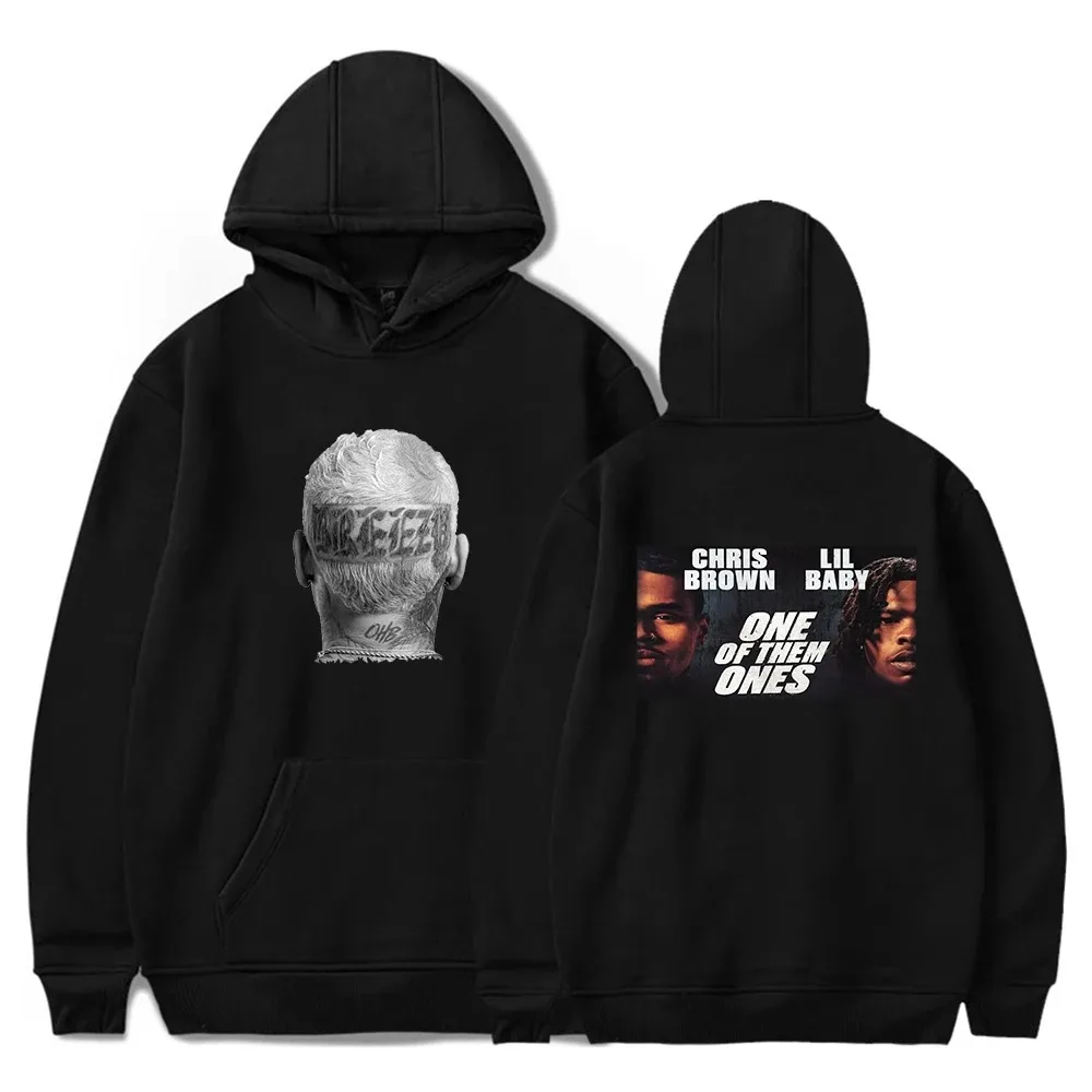 Męska i damska bluza z kapturem z długim rękawem, odzież w stylu casual, jeden z kapturem, przewiew, moda unisex, Chris Brown