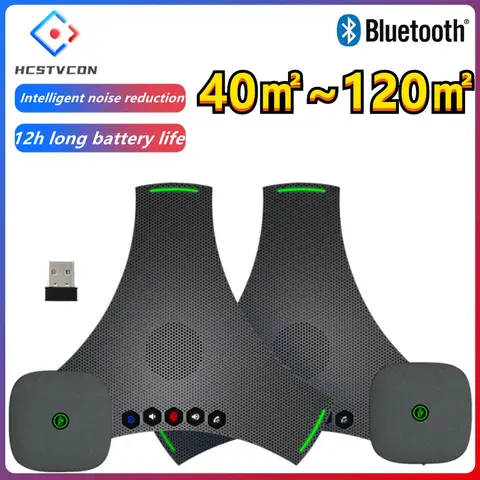 Microfone omnidirecional portátil alto-falante de conferência 5m-16m captador raio bluetooth sem fio usb microfone em cascata