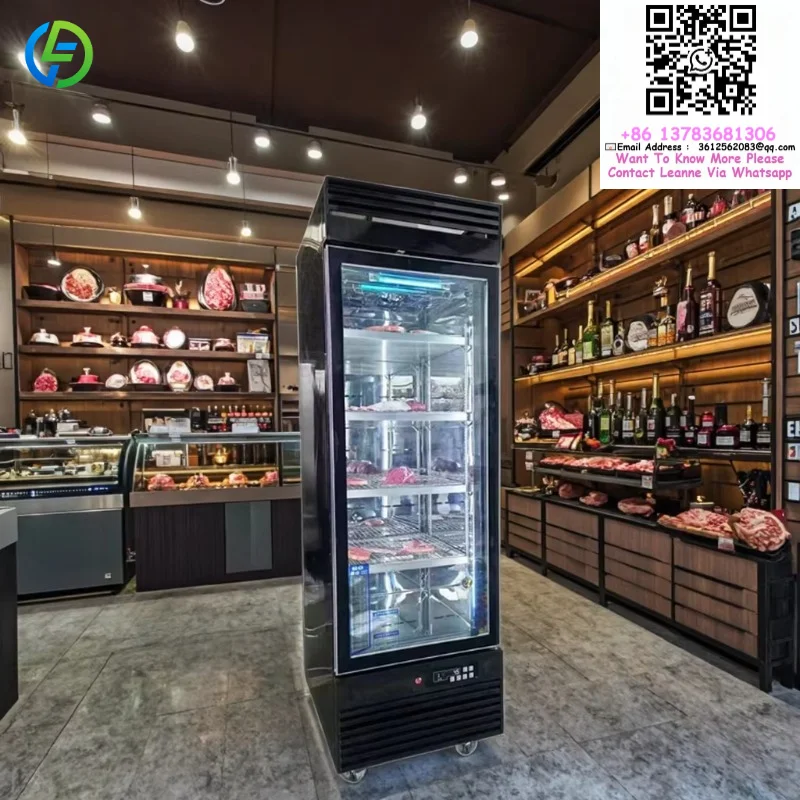 Customized 0.6m High Quality Stainless Steel Air Dry Ager Curing Chamber Beef Steak Meat Built-in Dry Aging Fridge Refrigerator