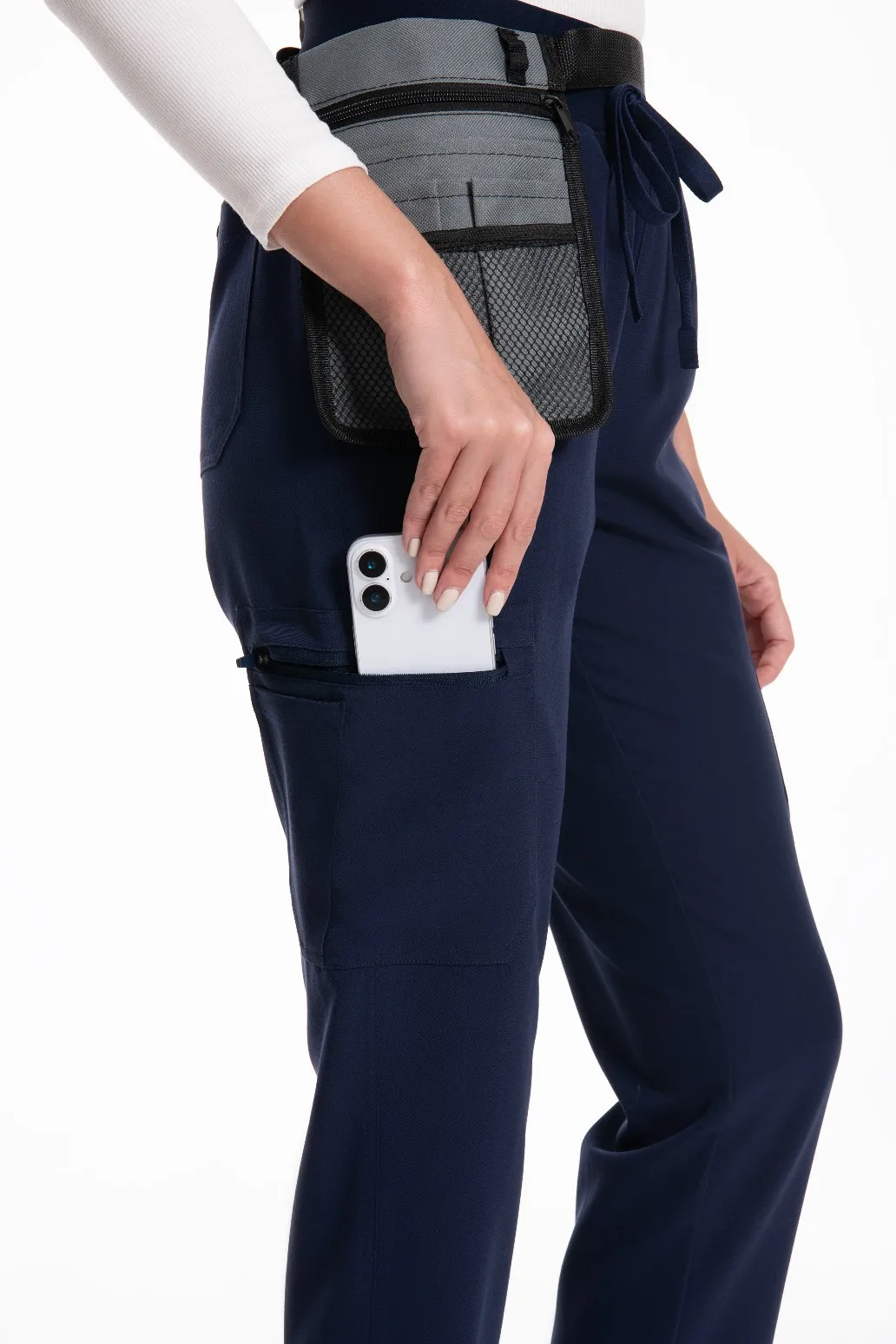 KUNGFU SCRUBS Nahtloses Unterhemd für Damen, schmal geschnitten, hochelastisches Modal-Unterhemd, Rundhalsausschnitt, lange Ärmel, Basisschicht-Oberteil – Detail 13