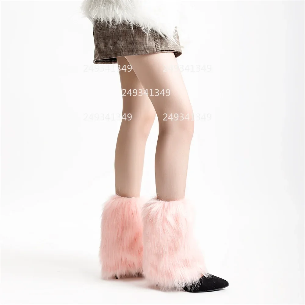 Peludo cosplay meias femininas multi cores pele do falso bota cobre animal cosplay prop festa desempenho perna engraçado traje acessórios