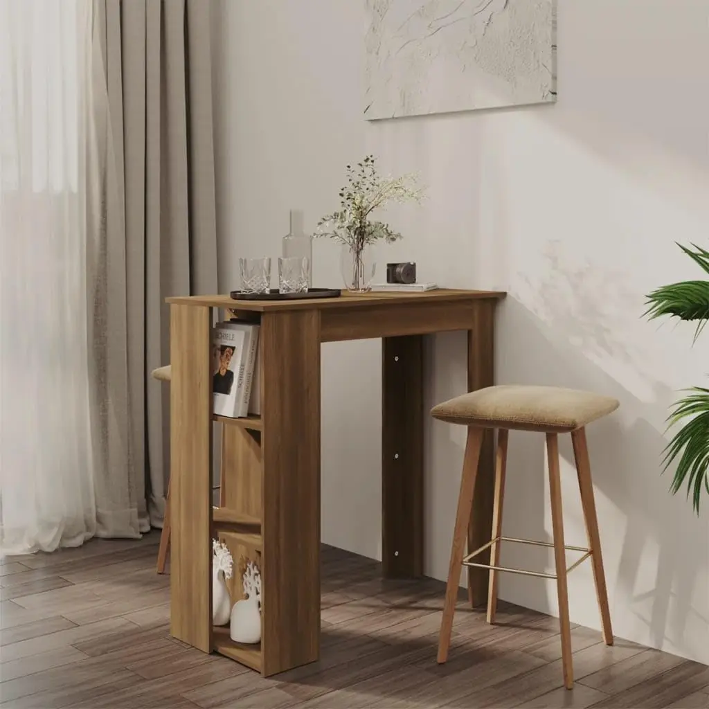 Tavolo da bar in legno ingegnerizzato di quercia - Mobili da bistrot moderni con ripiano per cucina e sala da pranzo, 40,2"x19,7"x40,7"