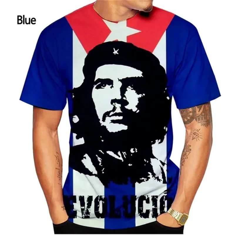 Che Guevara T-Shirt Men 3D-printed Summer Casual Short Sleeve Plus Size Tee Top Full Print Men T Shirts Streetwear Ropa Hombre