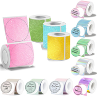 MUNBYN 2 Inch Holographic Laser Sand Dots Sticker DIY Seal Labels for Phomemo M110/M200/M120/M220 E210 P50 HPRT T20