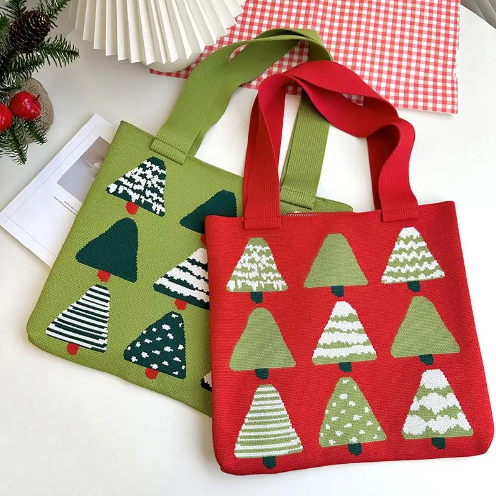 

Новая рождественская сосновая сумка из полиэстера, многоразовые сумки на плечо большой вместимости, складная рождественская сумка