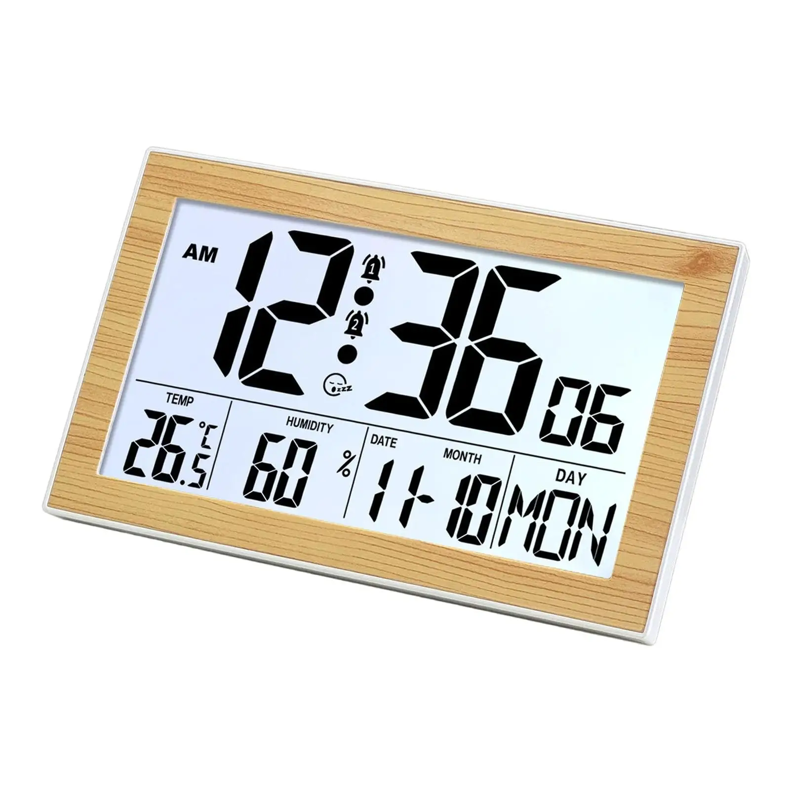 Digital Alarm Clock Bedside Table Timepiece Multipurpose Utility Multilingual Decorative Double Alarms for Cafe Nursery Shop