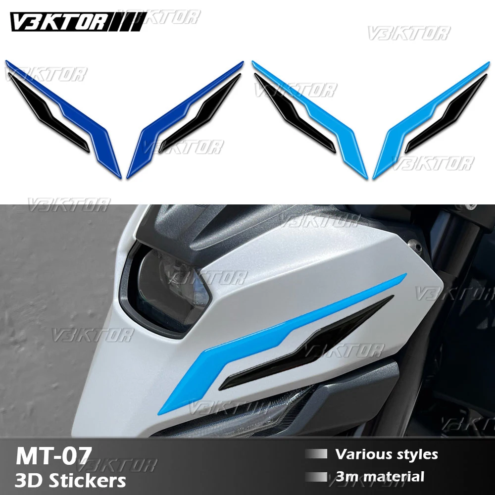 ل MT 07 MT07 MT-07 2025 ثلاثية الأبعاد دراجة نارية ملصق الجبهة الحاجز ملصق مائي عاصفة الجليد