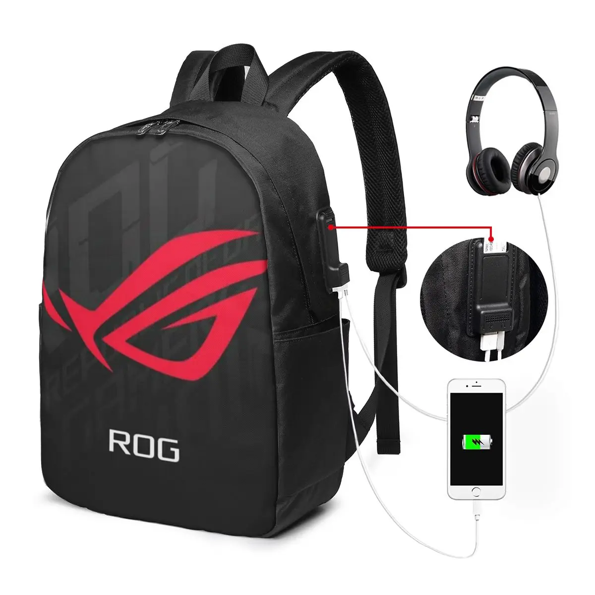 

Asus Rog Backpack Travel Notebook Bag Computer College Student School Bag Laptop Shoulder Bags for Men Women