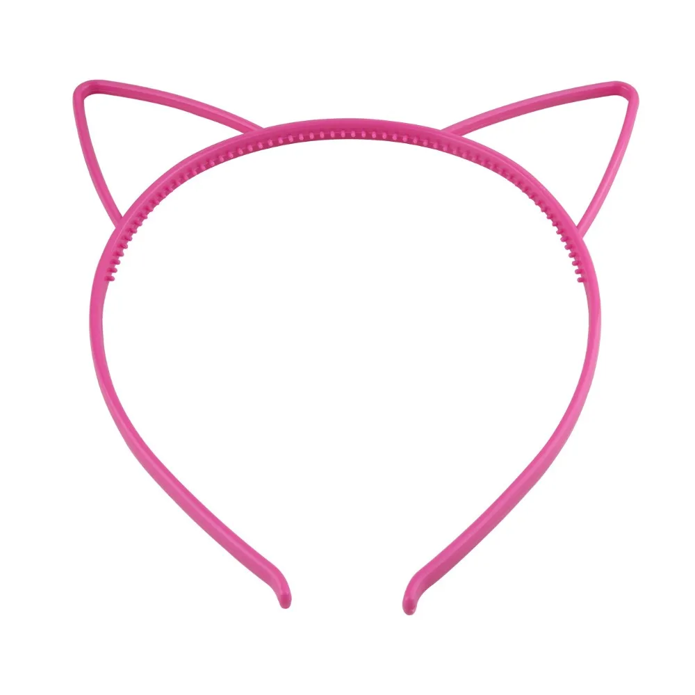 Bando telinga kucing Matte untuk perempuan, bando plastik dekorasi keluarga, aksesori rambut pesta telinga kucing