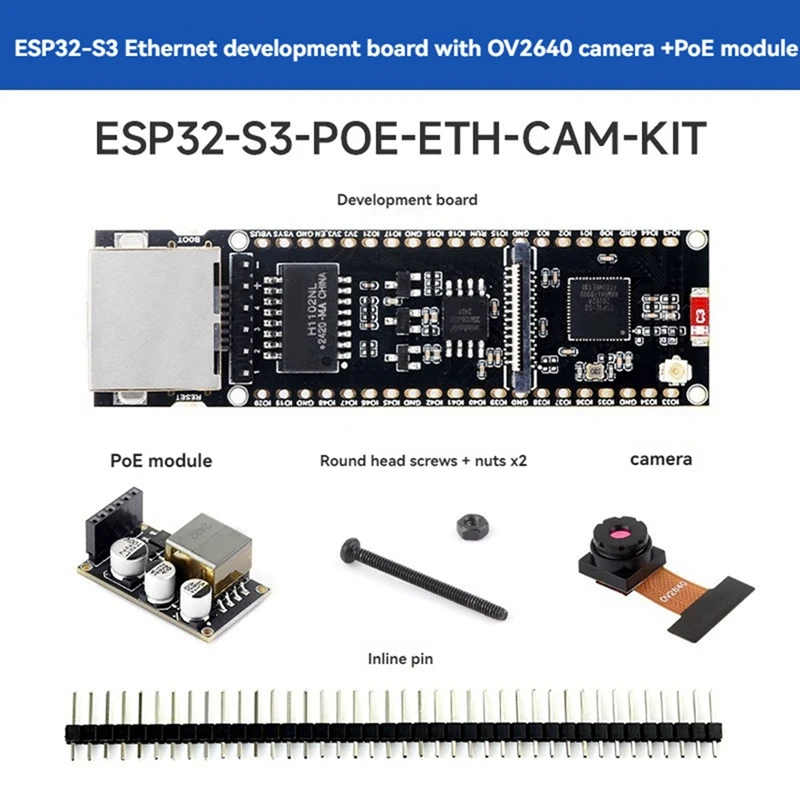 ESP32-S3 Ethernet Development Board With Camera Module And POE Module POE Dual-Core Plate Load Type-C Interface