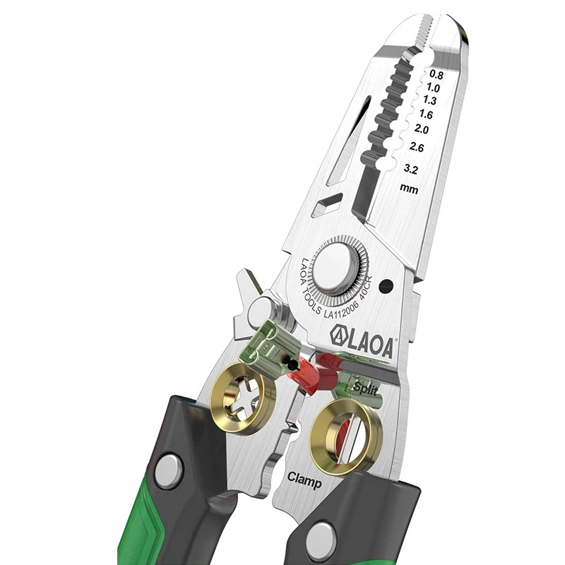 7 In 1 Wire Stripping Pliers Multifunction Electrician Cable Cutting Terminal Crimping Splitting Winding Line Hand Tools