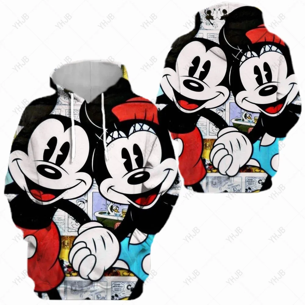 Daisy Boys and Girls Hoodie Mickey Mouse Men's Hoodie Oversized 3D Printed Pullover Minnie Men's Hoodie MINISO Men's Clothing