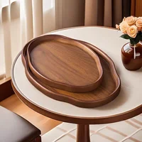 Wooden Decorative Serving Tray for Coffee Table and Home Decor Fruit Platter Decor Trays Serving Ware Food Dish Serving Platters - Image 4