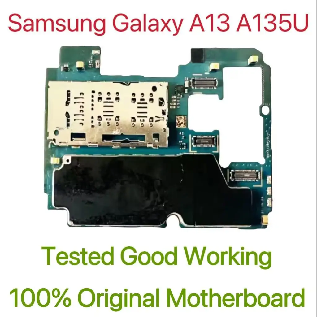 Original Unlocked Main Board For Samsung Galaxy A13 A135U 5G Mainboard Motherboard Unlocked With Chips Circuits Flex Cable