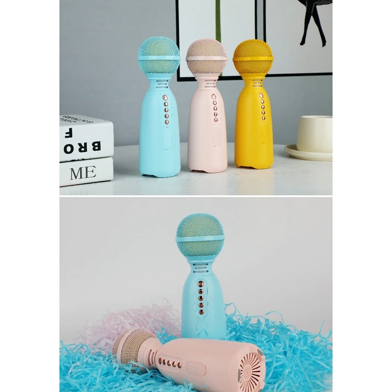 Bluetooth-микрофон для караоке, детский ручной микрофон, динамик, интегрированный микрофон для караоке мобильного телефона
