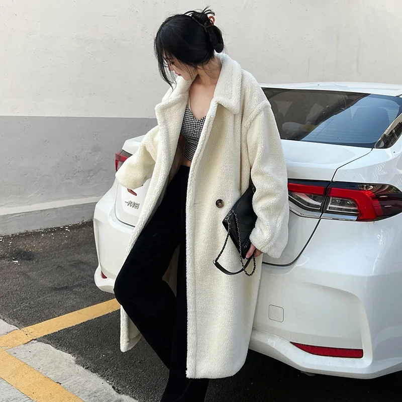 Fur Coat Women New Extended Thickened Fur Integrated Coat Loose Lazy Style Lamb Fur Top for Women