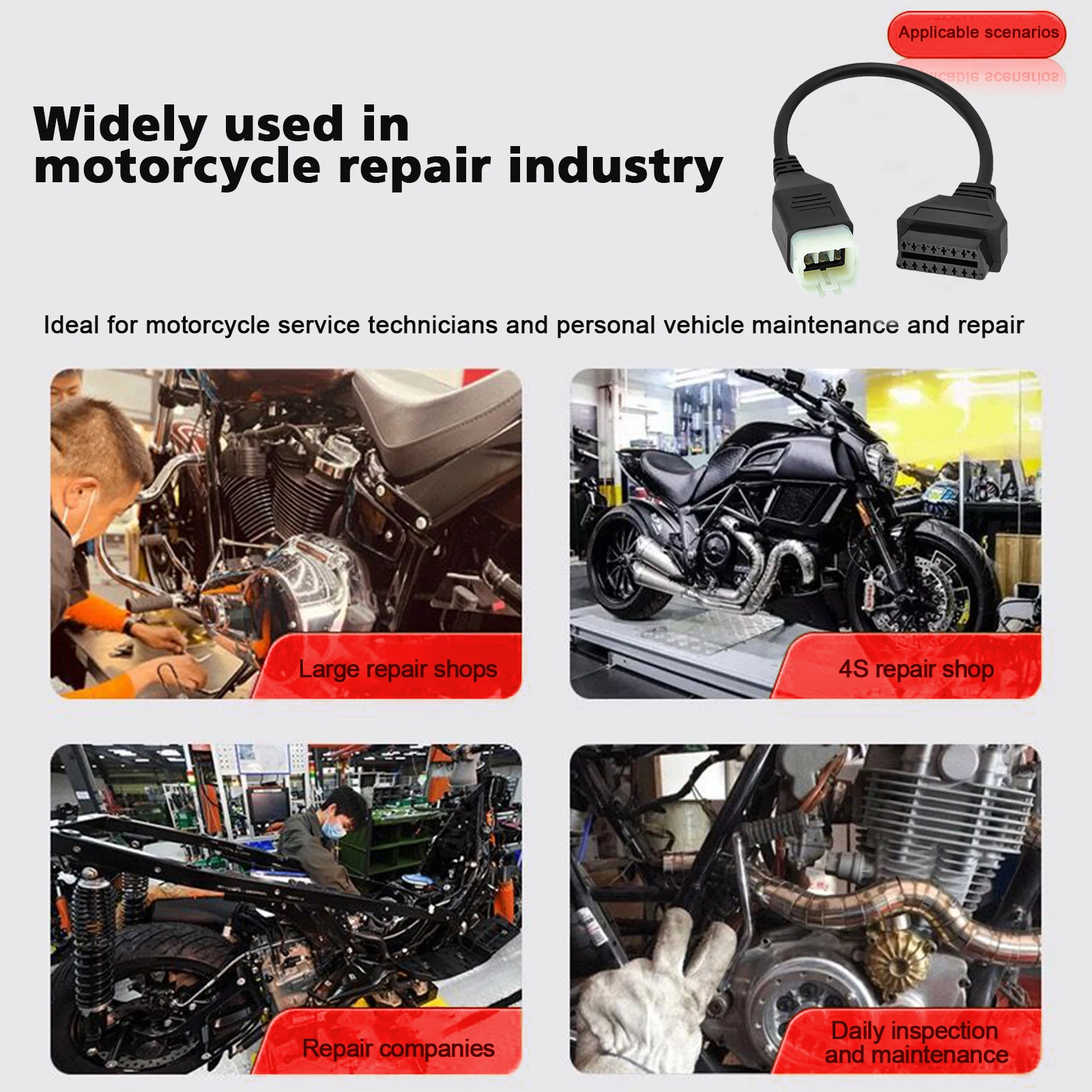 Für Royal Enfield 6Pin zu OBD2 Diagnose Kabel Für Hunter 350/Himalaya/Classic 350/Meteor 350 Motorrad OBD diagnose Kabel – Detail 5