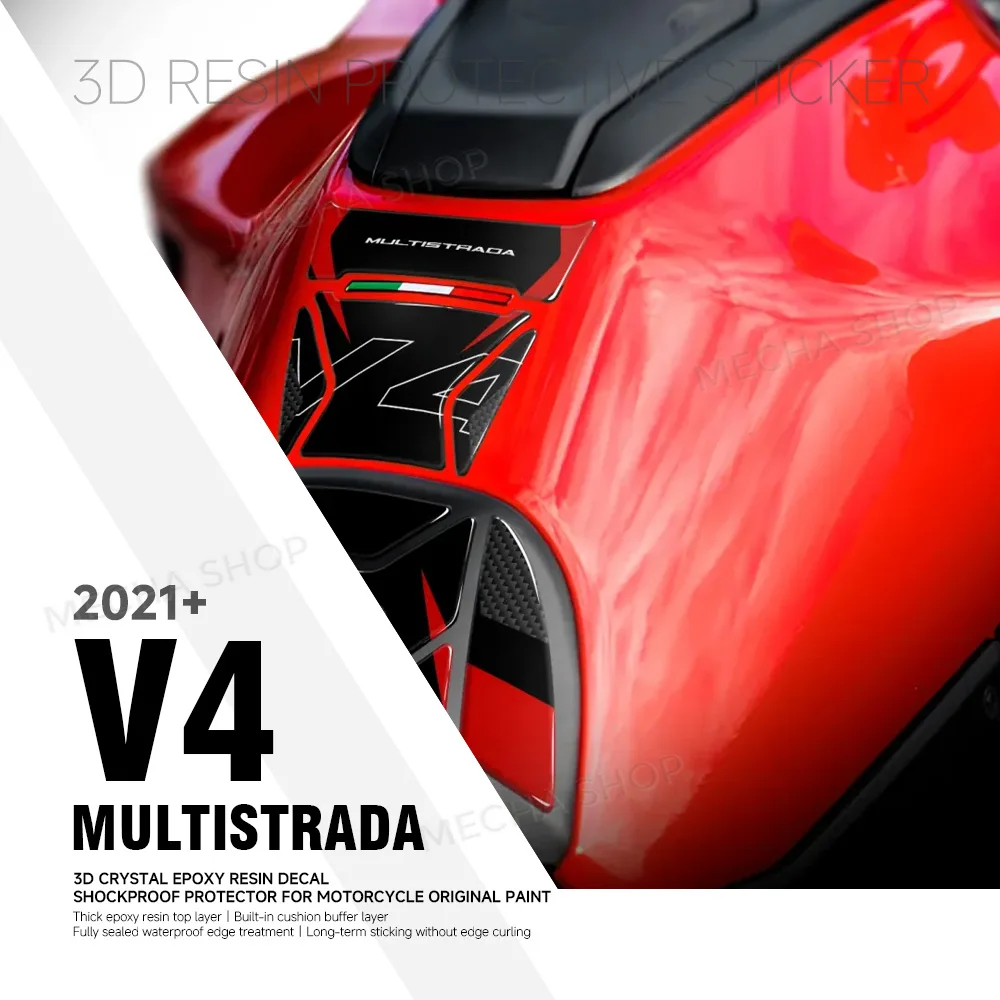 Motorcycle Accessories 3D Resin Sticker Protection Kit For Multistrada V4 2021 - 2026