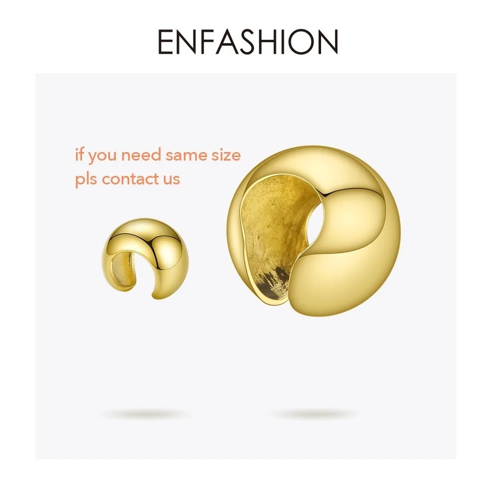 ENFASHION Punk Ball Ear Cuff Clip On Earrings For Women Gold Color Rock Pea Earings Without Piercing Pendientes Mujer EC191038