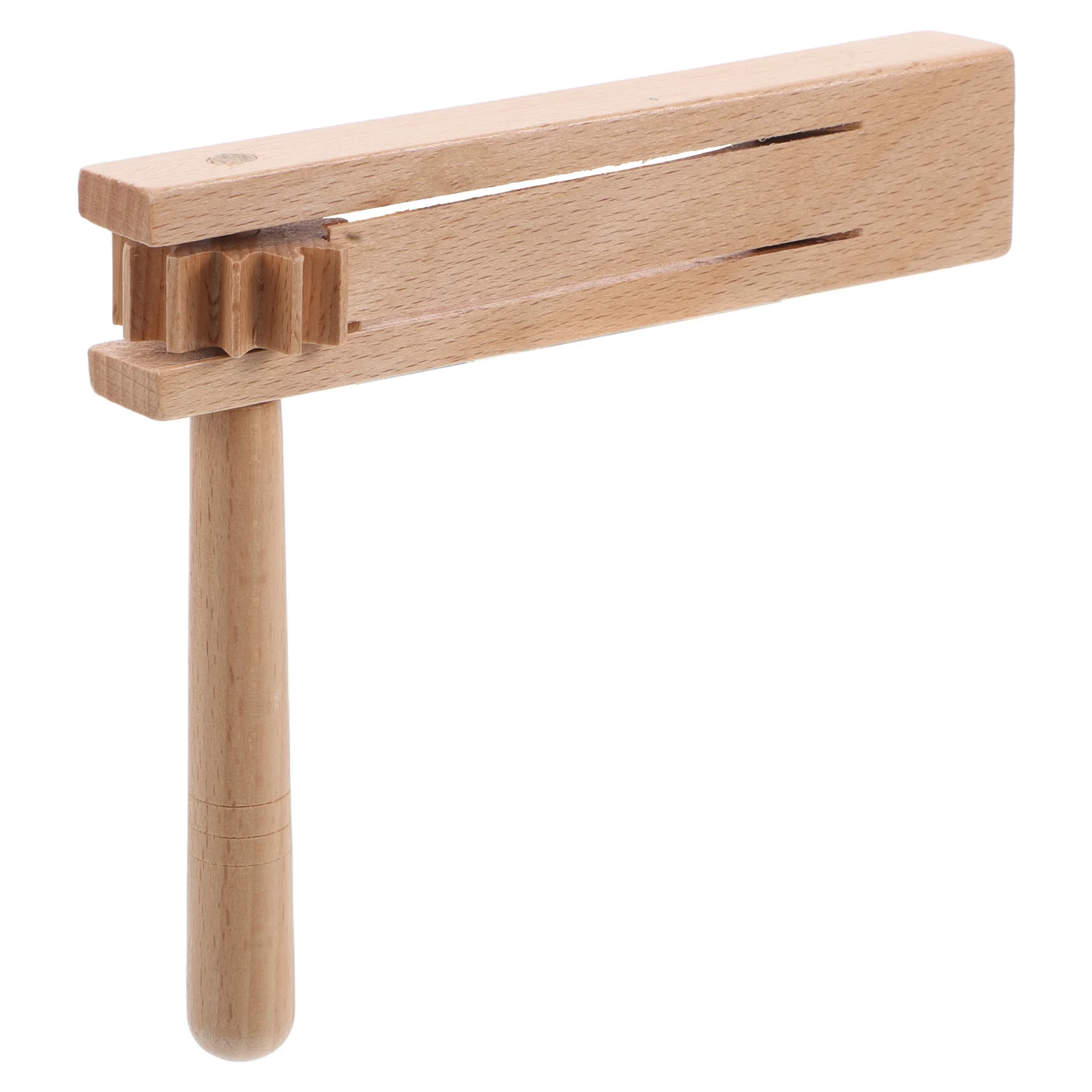 Juguete de castañuela de mano, instrumento de percusión de mano, castañuelas musicales para enseñanza, tablero de sonido de juego de trinquete de mango largo
