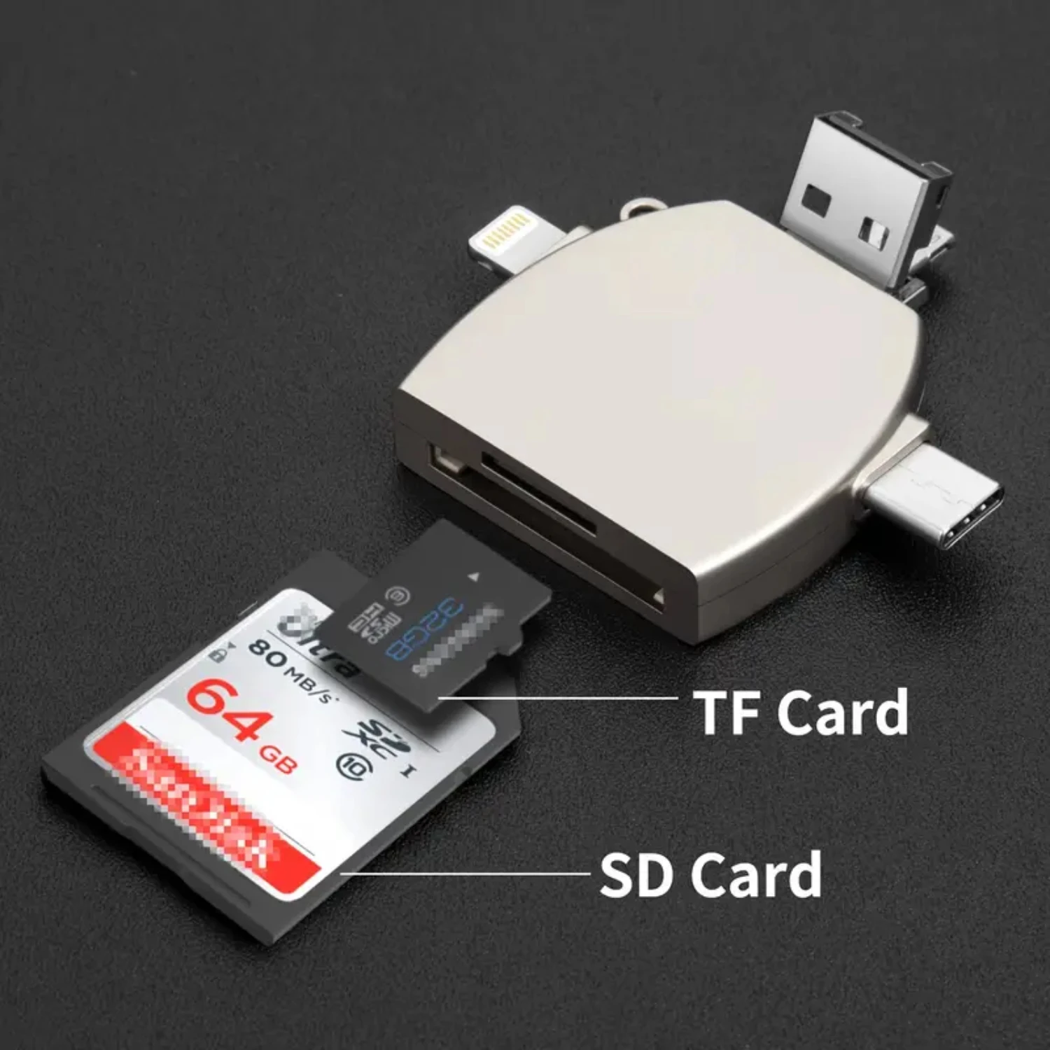 SD/Micro SD Card Reader For IPhone/ipad/Android/Mac/Computer/Camera,Portable Memory Card Reader 4 In 1 Micro SD Card Adapter&Tra