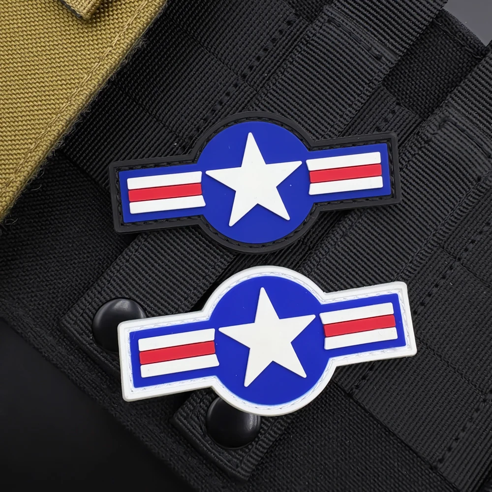 

Наклейка-значок из ПВХ со звездным и полосатым узором, с эффектом светящегося в темноте, застежка-липучка на спине, подходит для украшения сумок, рюкзаков, жилетов и одежды, вышитая наклейка из мягкой резины