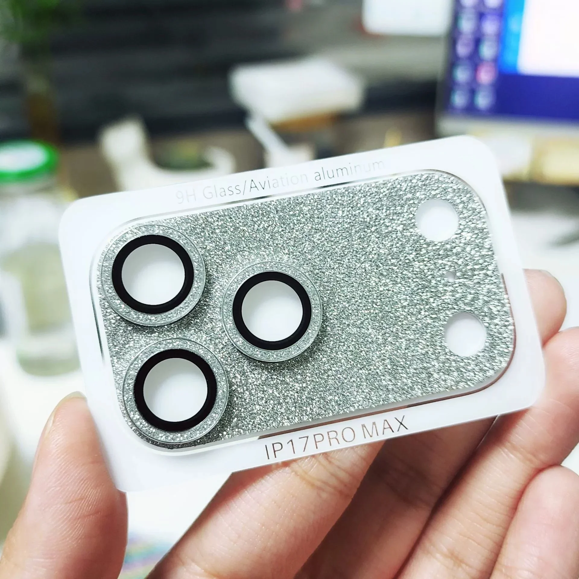 オリジナルカラーグリッター頑丈な鎧アルミ金属カメラレンズ保護カバー IPhone17 Pro Max バックアンチスクラッチ保護キャップ