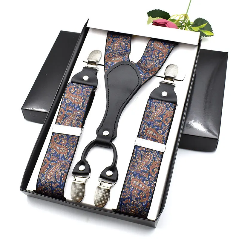 3.5 X 120cm 4 Clips Suspenders Men Elastic Adjust Male Suspensorio Braces Tirantes Hombre Suspensores Hombre Interior