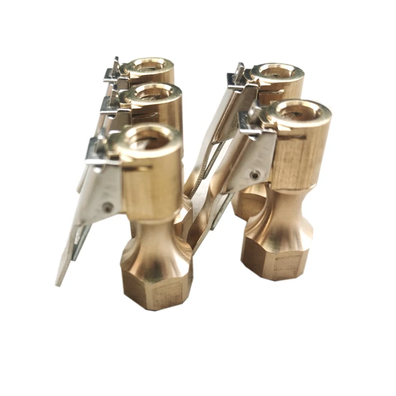 

New Advanced Car Tire Air Chuck Inflator Pump Valve Connector Clip-on Adapter Car Brass 8mm Tyre Wheel Valve For Inflatable Pump