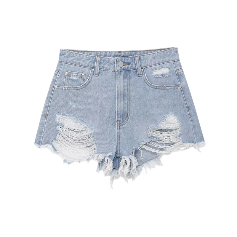 

Withered Fashionable And Versatile High Waisted Curved Edge Denim Shorts For Women Jeans Women's Denim Shorts