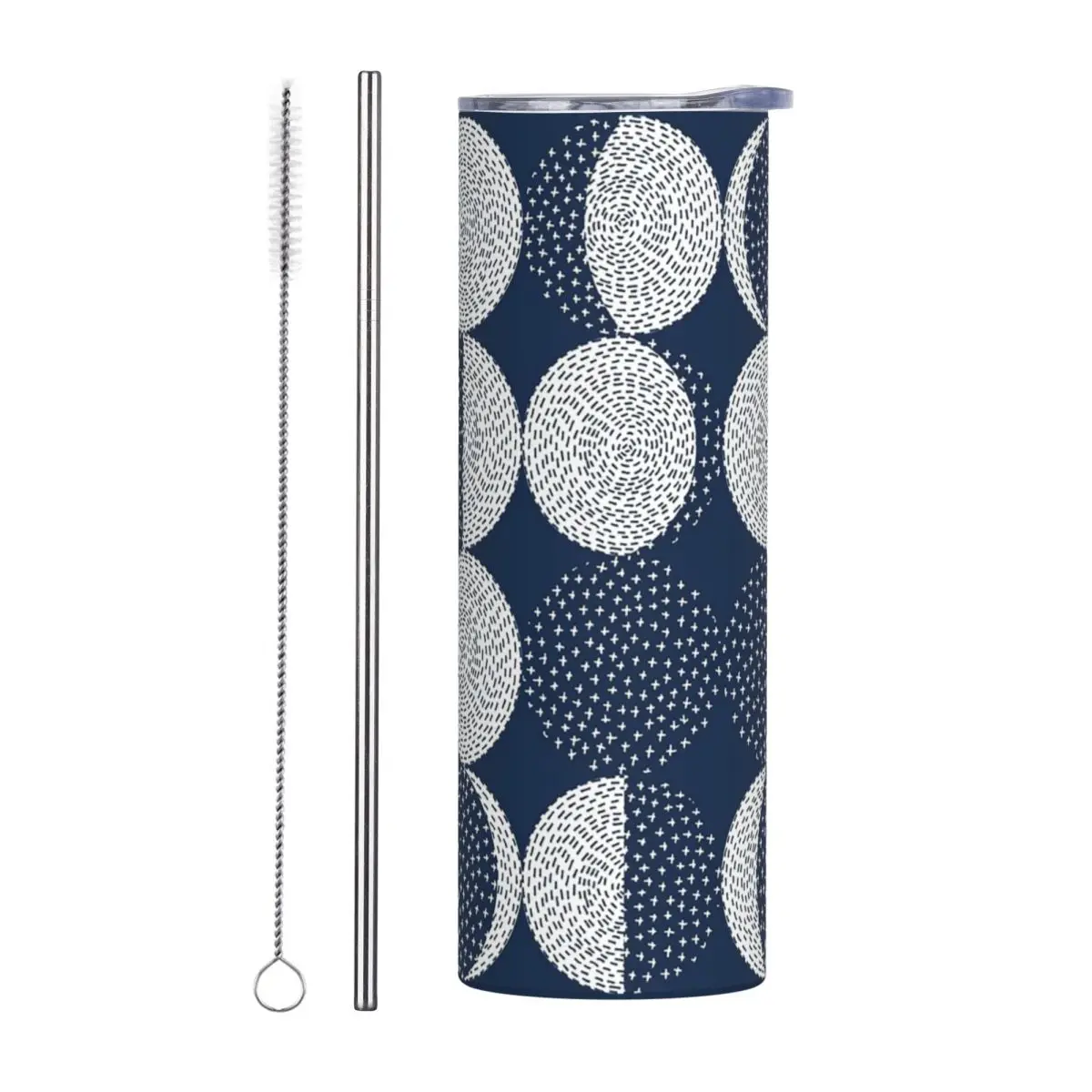 Moon Phases Repeat Pattern Stainless Steel Tumbler Vacuum Insulated Mugs Thermal Cold Cup Straw With Lid 20oz