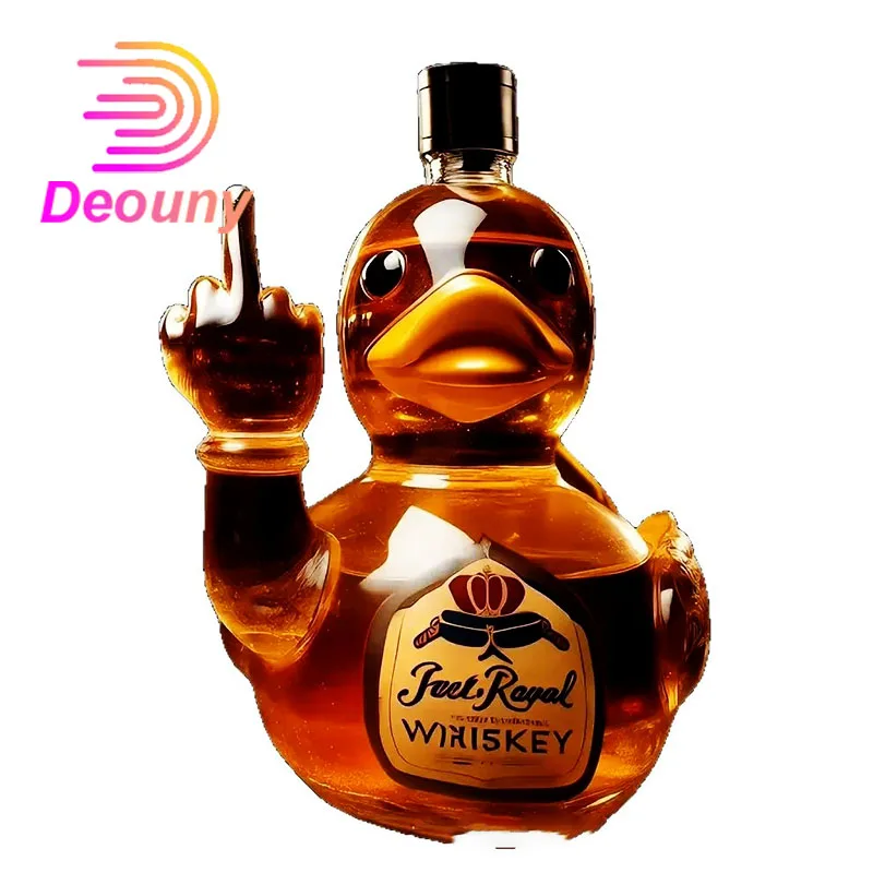 DEOUNY Middle Finger Whisky Duck Wine Bottle Whiskey Dispenser