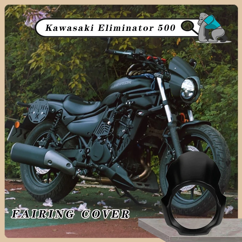Customized For Kawasaki Eliminator 500 2024 2025 Motorcycle Round ABS Plastic Front Screen Headlight Fairing Windshield Cover