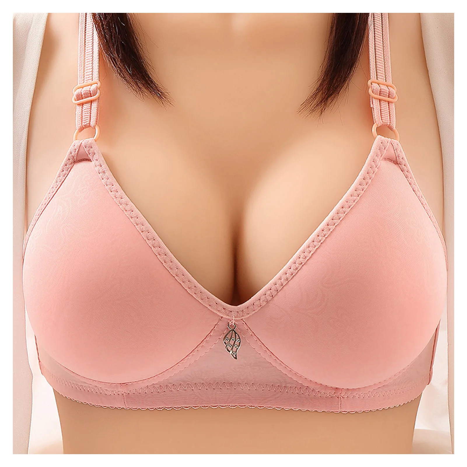 

Women's Wireless Bra V Neck Comfortable Bra with Adjustable Straps Everyday Bras Sports Bras