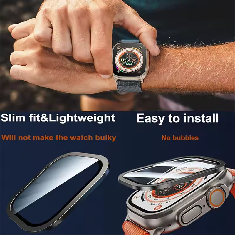 Aluminium Alloy Case+Tempered Glass for Apple Watch Ultra 2 49mm Anti-Scratch Screen Protector for iWatch Ultra 49mm Cover Film - Image 6