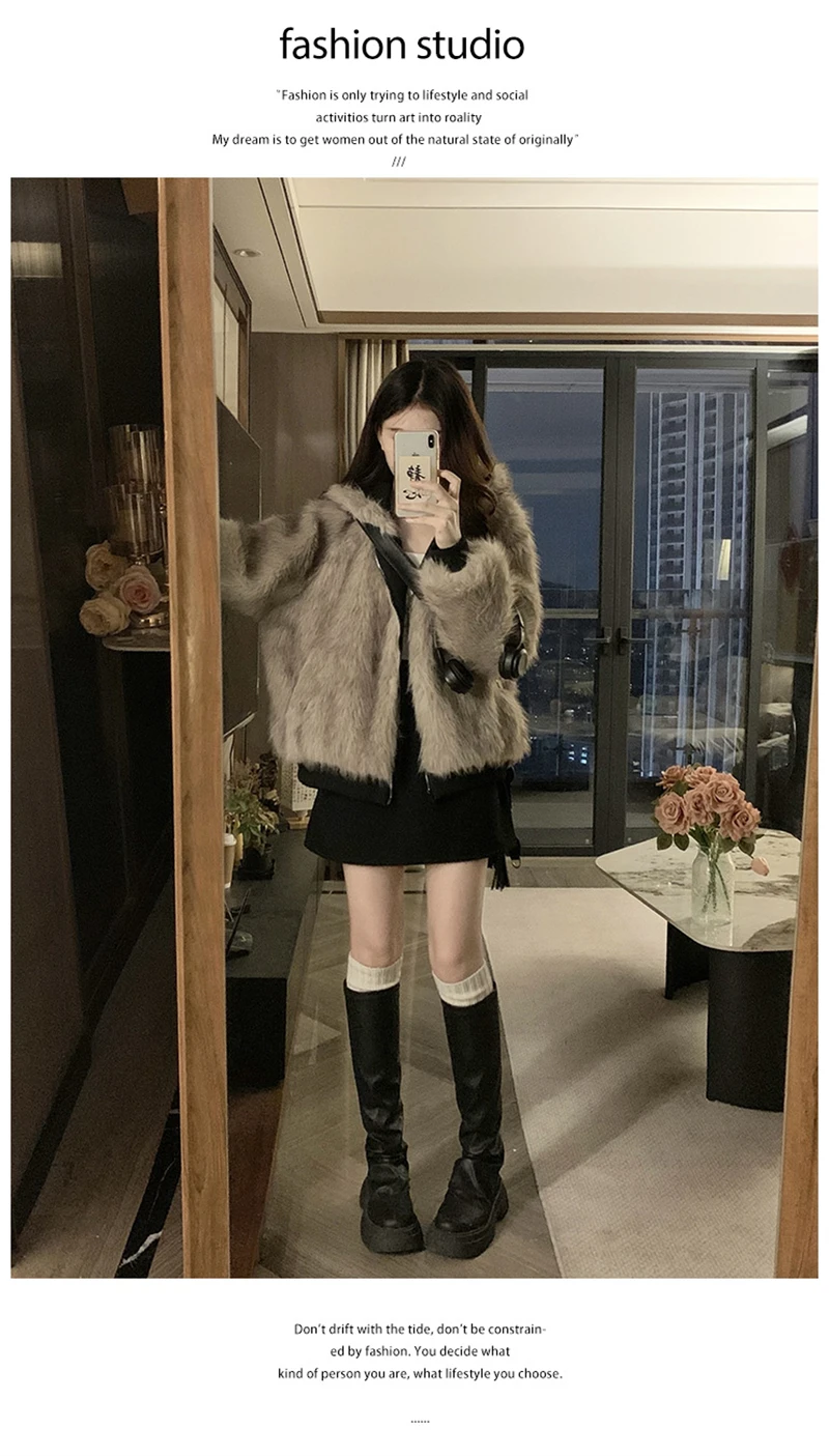 Two-sided Wear Imitation mink velvet Fur Hooded Cotton Padded Jacket Fashion New Winter Jackets Women's Short Loose Coats Trend 139 Se0f21b6bba354319a81d77d6dc15191aG