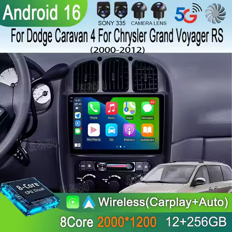 Android 16 Car Radio For Dodge Caravan 4 For Chrysler Grand Voyager RS 2000 - 2012 Navigation GPS Multimedia Video Player Stereo