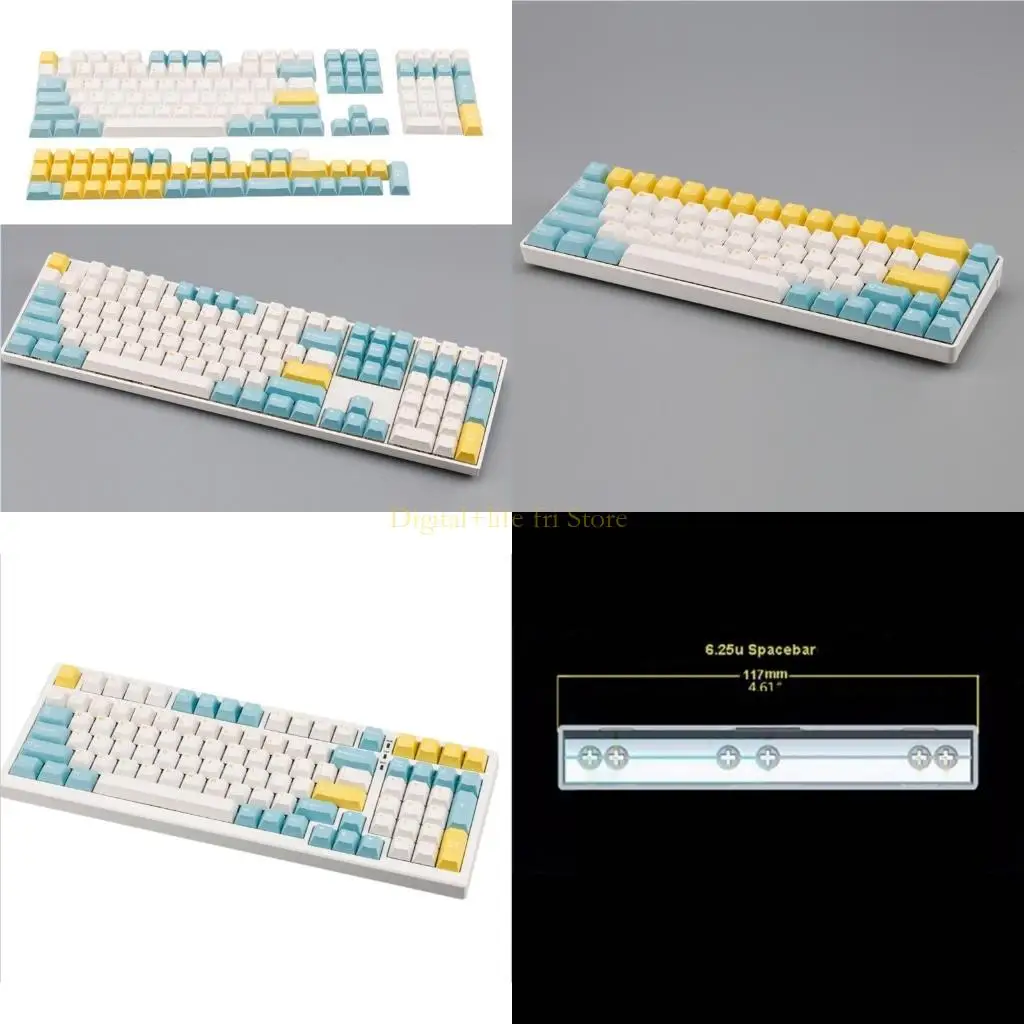 

E06D Sea Salt Lemon Keycaps PBT Double Shot Profile Profile Cake для 61 64 68 84 96 980 Механические клавиатуры