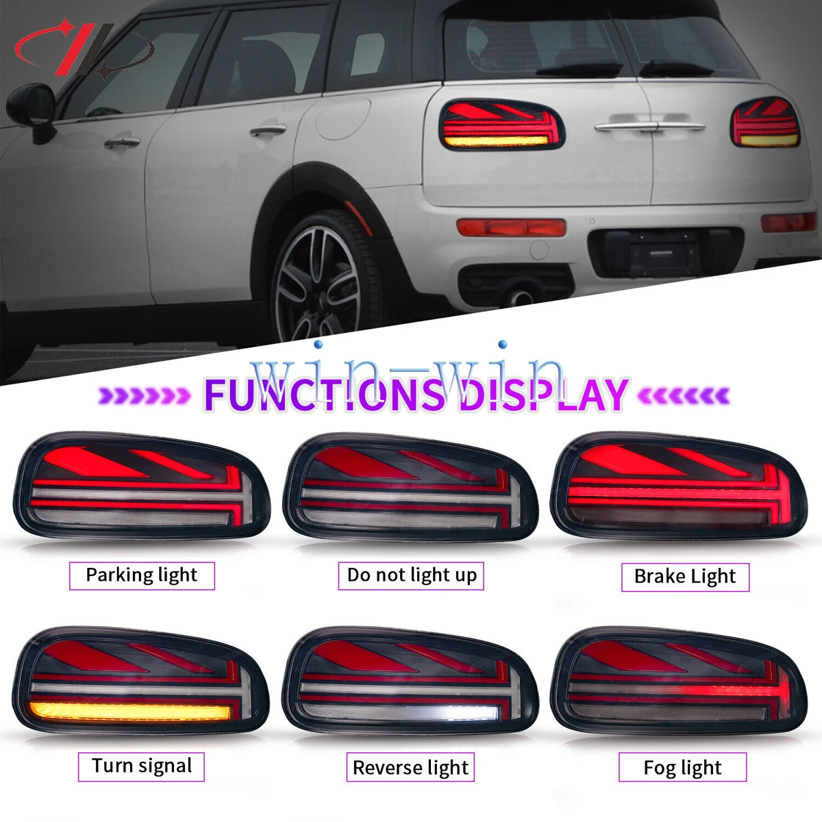 For BMW Mini Tail Lights Modified  2015-2020 Year F54  High-Quality Tail Lights Mini 12V LED Rear Tail Lights Color Tea red