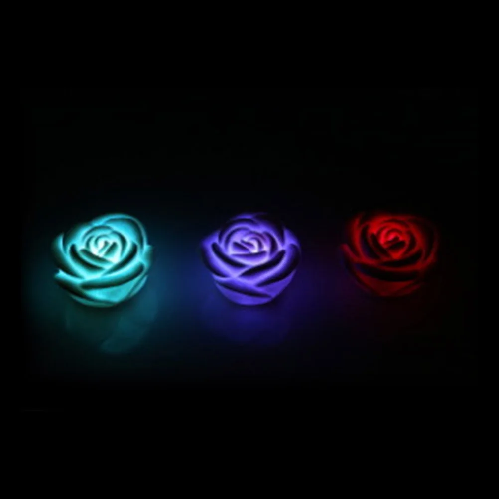 5 قطع أضواء LED ديكور فانوس صناعي على شكل زهرة ملمس ناعم 7 ألوان متغيرة