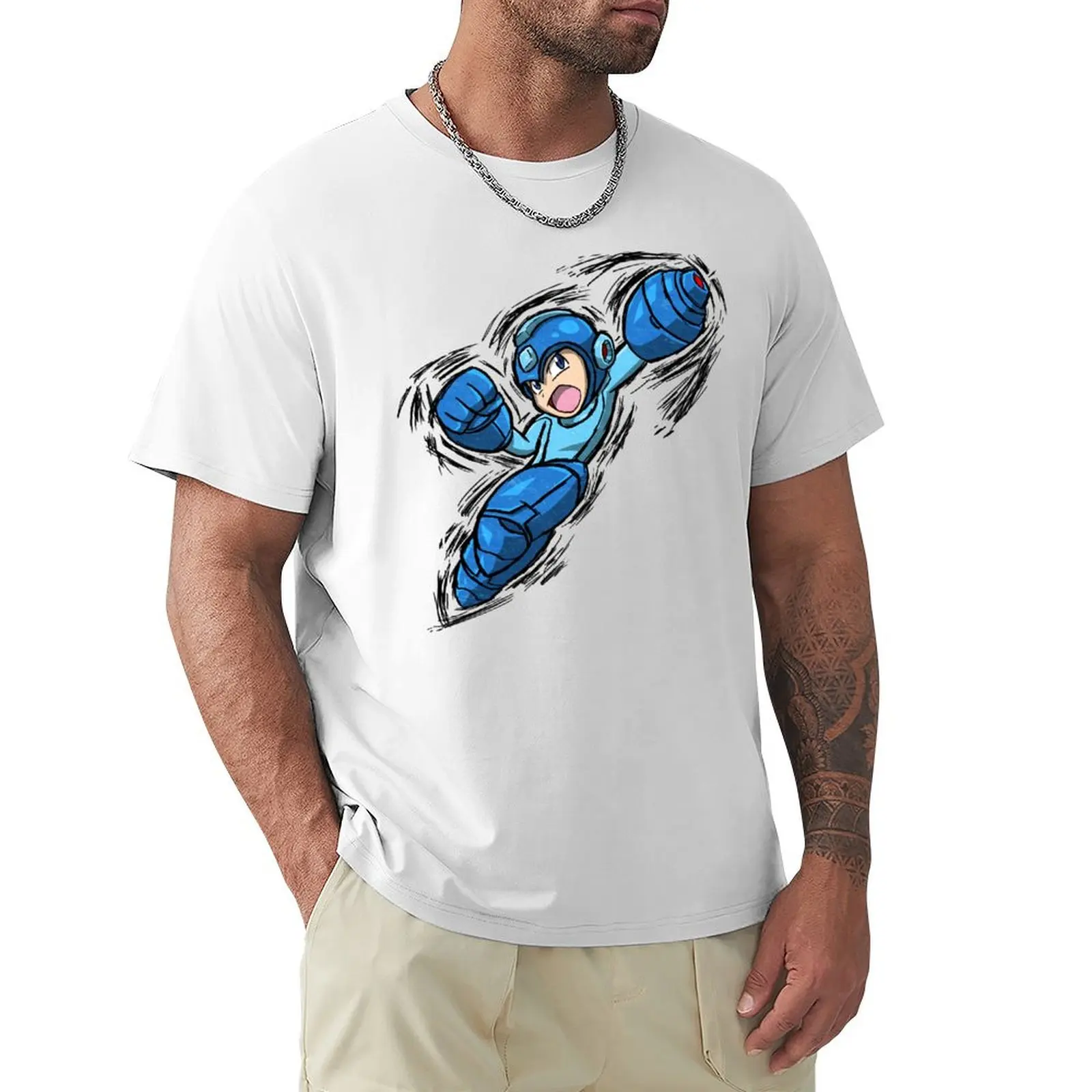 

Mega Man T-Shirt graphics boys animal print Blouse Men's t-shirt