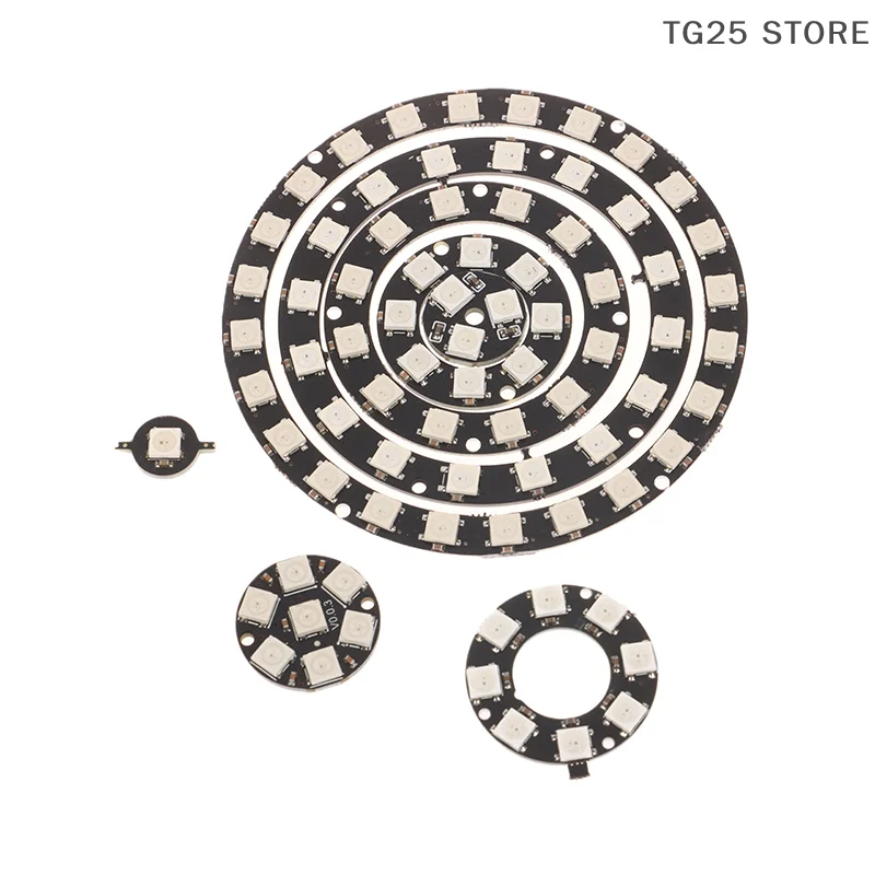 1/3/7/8/12/16/24 LEDs DC5V WS2812B Individually Addressable Pixel Ring Built-in IC 5050 RGB LED Ring Module Led Light