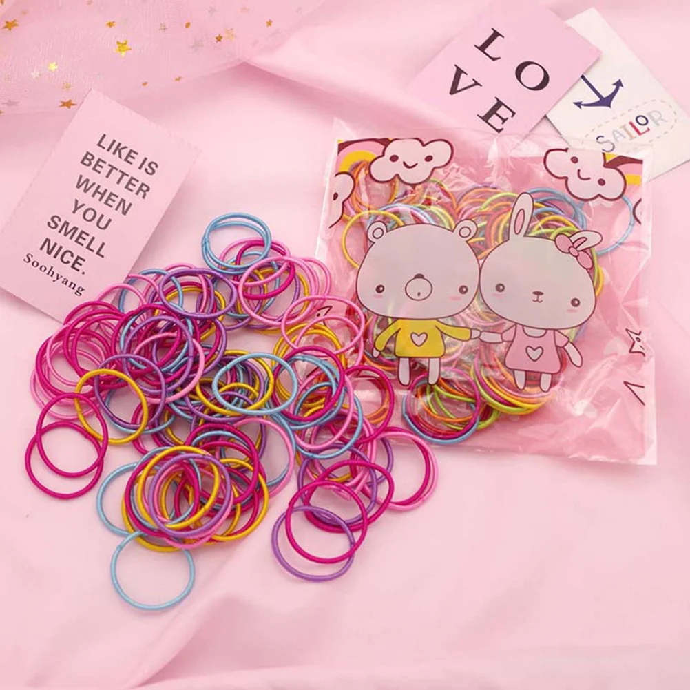 

200Pcs Girls Hair Ties Colorful Seamless Elastic Ponytail Holders Small Durable Mini Hair Bands for Toddlers Children