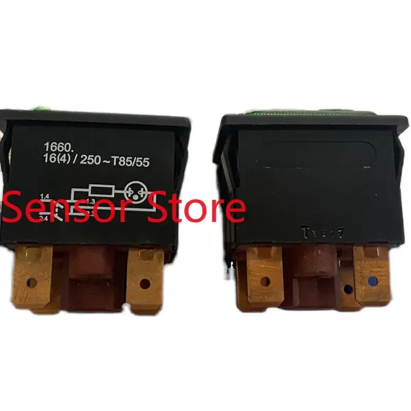 10PCS 1660 Square Button Switch Self-locking With Indicator Light One On And  Off 16A IP40