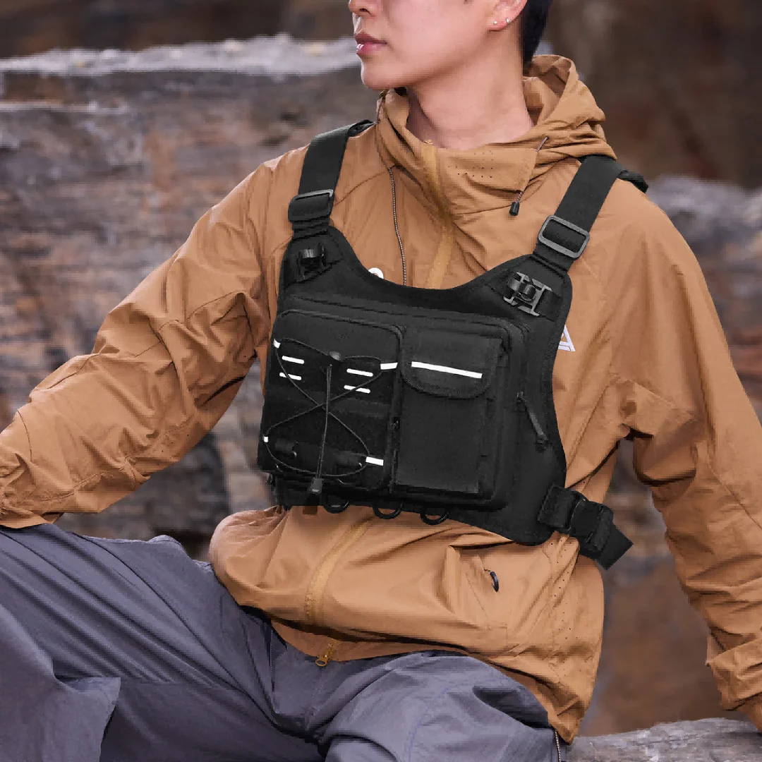 Chaleco Táctico Multifuncional con Bolsillo para el Pecho para Hombre, Mochila de Hidratación con Soporte para Equipo, Bolsa para Correr, Ciclismo, Senderismo y Maratón
