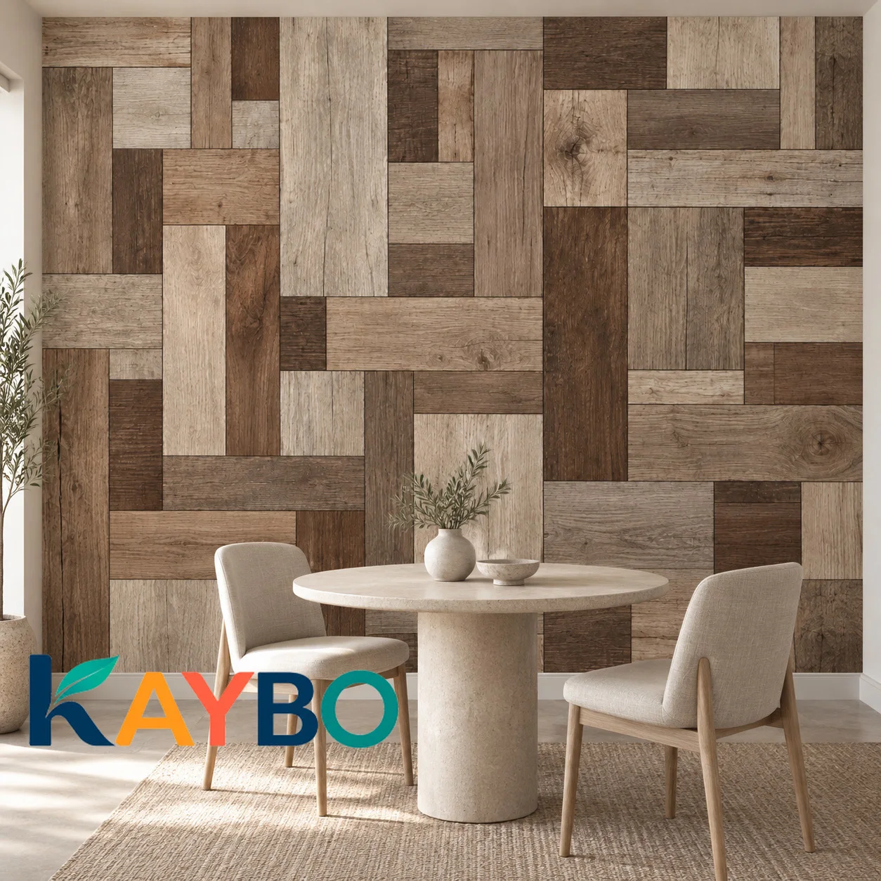 Wood Panel Wallpaper Mural Rustic Reclaimed Timber Plank Wall Decor Farmhouse Bedroom Living Room Non Self Adhesive Wallpaper