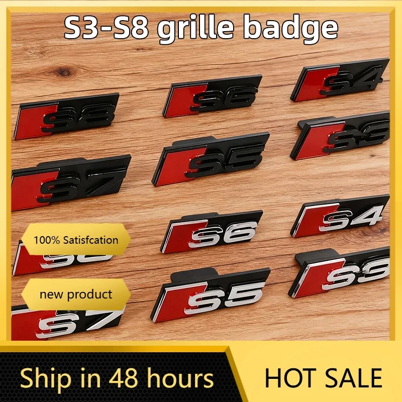 

3D Car Front Grille Emblem Badge For Audi S3 S4 S5 S6 S7 S8 A3 A4 A5 A6 A7 A4L A6L Car Styling Exterior Modification Decoration